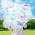 thumbnail image 6 of Colorful Butterfly Pattern Umbrellas for Sun Auto Open Close UV50+ Waterproof 5-Fold Compact Fiberglass Frame, 6 of 6