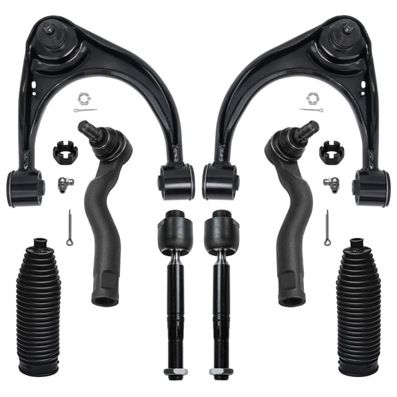 Detroit Axle - 8pc Front End Kit for 2007-2021 Toyota Tundra, 08-22 Sequoia, 2 Upper Control Arms w/Ball Joints 4 Tie Rods 2 Boots 2009 2010 2011 2012 2013 2014 2015 2016 2017 2018 2019 2020