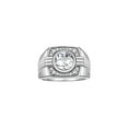 thumbnail image 1 of RYLOS Mens Rings Sterling Silver Designer Round Gemstone &  Sparkling Diamond Ring White Topaz April Birthstone Rings For Men, Men's Rings, Silver Rings, Sizes 8 - 13, 1 of 6