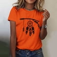 thumbnail image 2 of Dadaria Chemise Orange pour Femmes Hauts Manches Courtes T-Shirt Col Rond Attrape-Rêves d'Été Blouses TG, 2 of 6