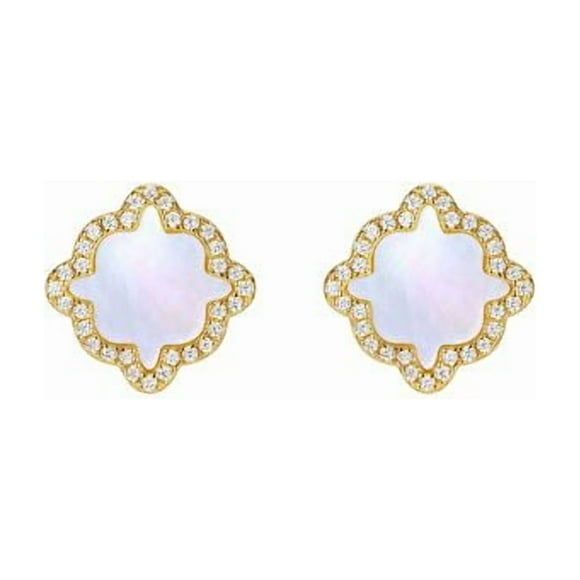 L'Amour Pearls Boucles d'Oreilles en Nacre Dorée Mirage