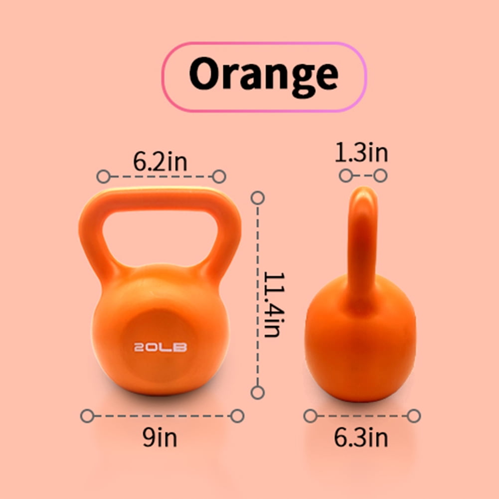 ZHICHUN 20lbs Vinyl Coated Kettlebell, Grey/Purple/Green/Orange Strength Training Kettle Bell with Comfort Wide Grip, Home Gym Weight Lifting Workout Equipment for Beginners Adults Seniors