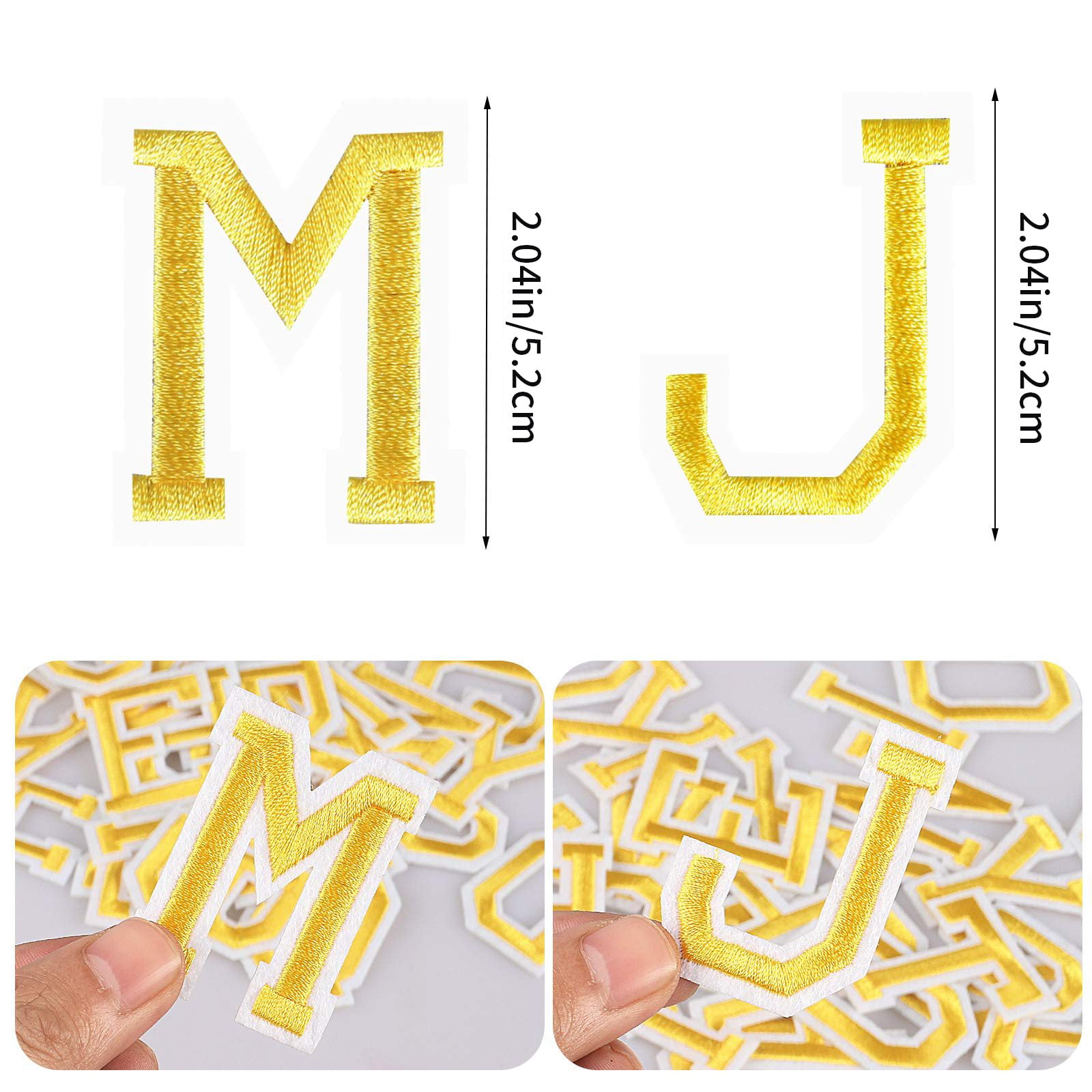 52Pcs Iron on Letter Patches, Applique Letter Patches, for Clothing 