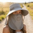 thumbnail image 4 of Cooling Sun Shield Hat , UV Protection Face Cover Cap for Outdoor Travel , Breathable Tencel and Ice Silk Synthetic Fiber , Hiking Driving and Summer Outdoor Activity Accessory, 4 of 5