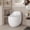 White Flush Egg Shape Toilet, variant on 1-Piece 1.28 GPF Single Flush Egg Shape Toilet in Glossy White