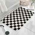 thumbnail image 3 of Black and White Checkered Flannel Non Slip Door Rugs,Washable Door Mats Indoor,Decorative Door Mats,Dirt-Resistant and Absorbent Doormat for Entrance,Bedroom,Kitchen,Bathroom,23.5"x16", 3 of 5