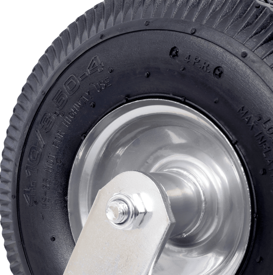 10" Pneumatic Swivel Caster Wheels with Ball Bearings, 5/8" Bore Axle, 2Pcs