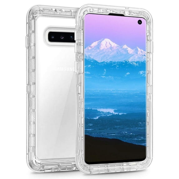 Mignova Galaxy S10 case,Transparent Hybrid Shockproof Heavy Duty Protection Rubber Silicone + Hard PC Cover Defender for Samsung Galaxy S10 6.1 inch Released(Clear)