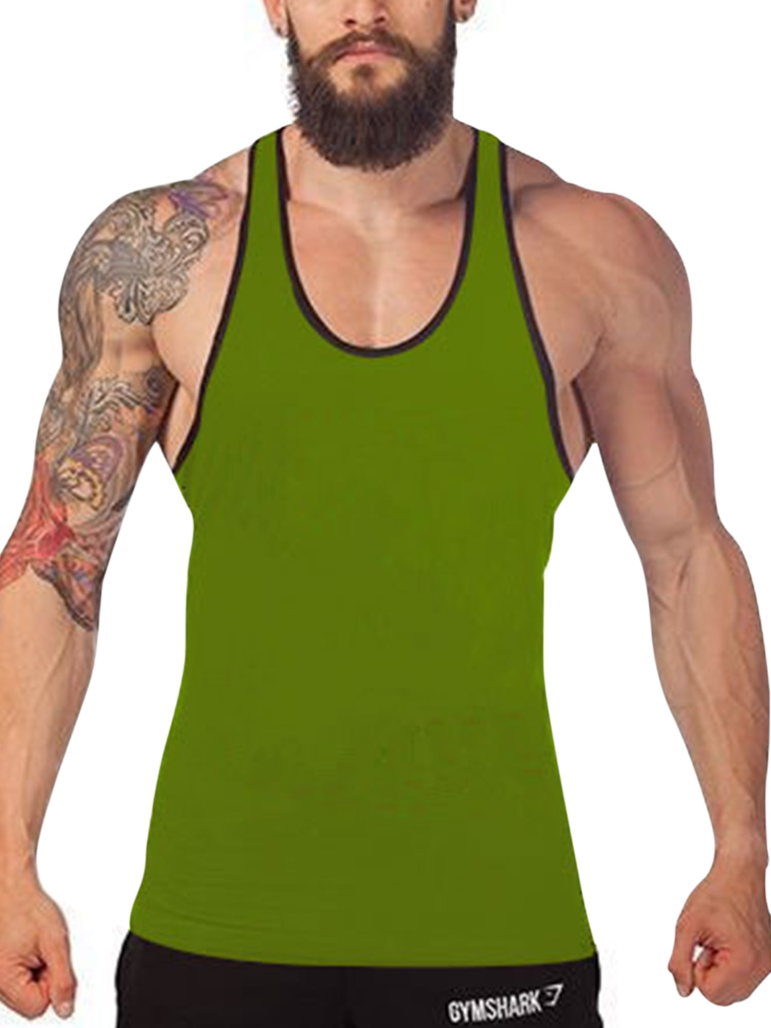 Mens Vest Athletic Tank Tops Sleeveless T Shirt Cotton Undershirt Tank top Training