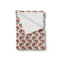 thumbnail image 2 of Floral Soft Flannel Fleece Throw Blanket, Sketchy Hand Drawn Repeating Poppies Pattern Leafy Strokes Pattern, Cozy Plush for Indoor and Outdoor Use, 60" x 80", Vermillion and Dark Taupe, by Ambesonne, 2 of 5