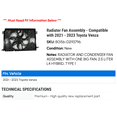 thumbnail image 2 of Radiator Fan Assembly - Compatible with 2021 - 2023 Toyota Venza 2022, 2 of 2