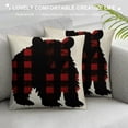thumbnail image 3 of Nawypu Animal Bear Red and Black Plaid Scottish Buffalo Square Throw Waist Pillow Case Decorative Cushion Cover Pillowcase Sofa, 3 of 5