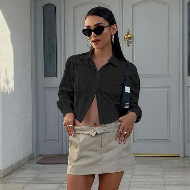 Txlixc Blusa de primavera y otoño para mujeres Txlixc moda