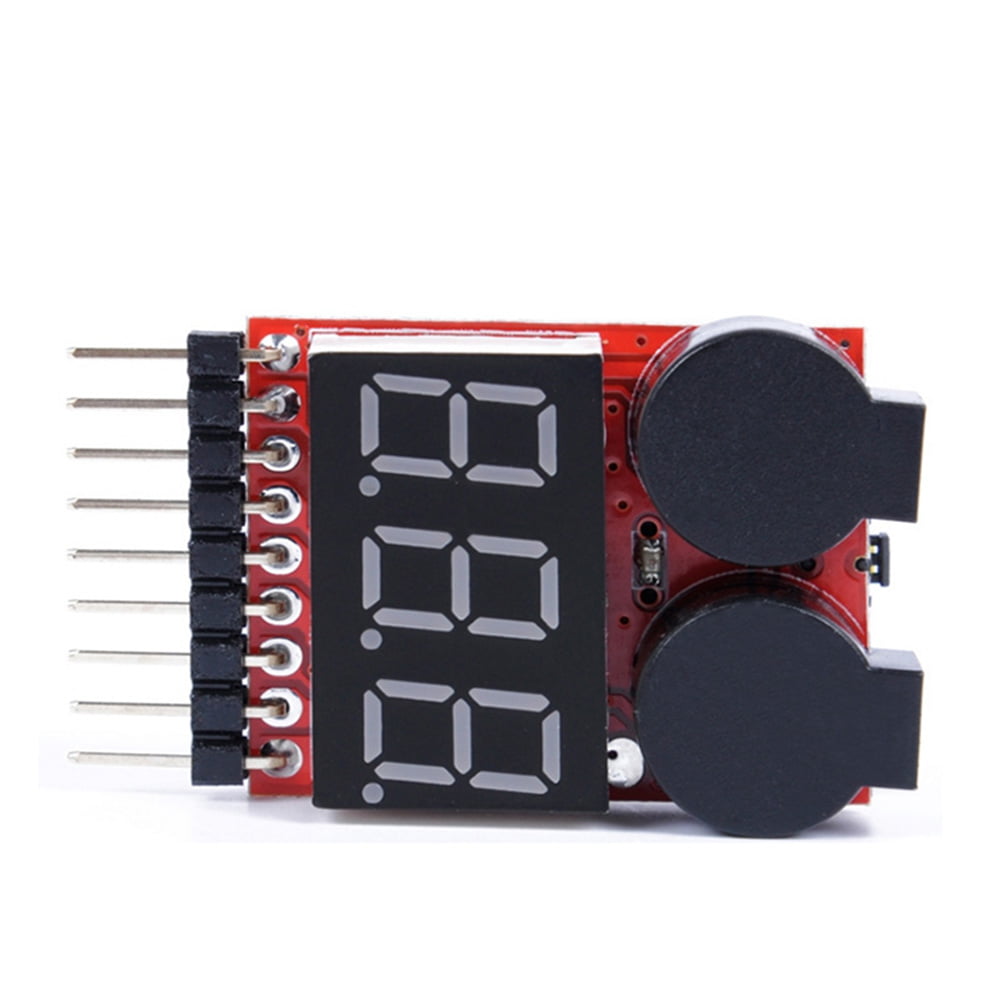 RC Lipo Battery Low Voltage Alarm 1S-8S Buzzer Indicator Checker Tester LED L0C0