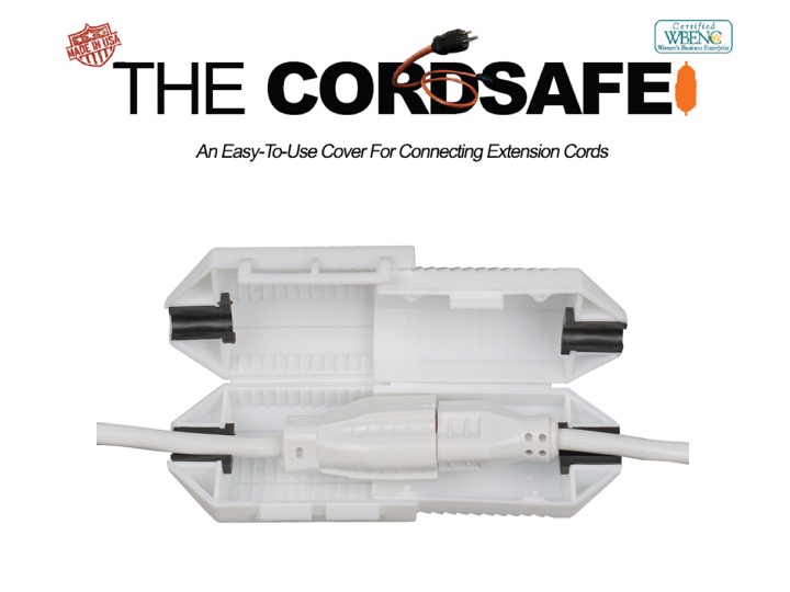 White CordSafe Extension Cord Safety Cover with Water Resistant Seal