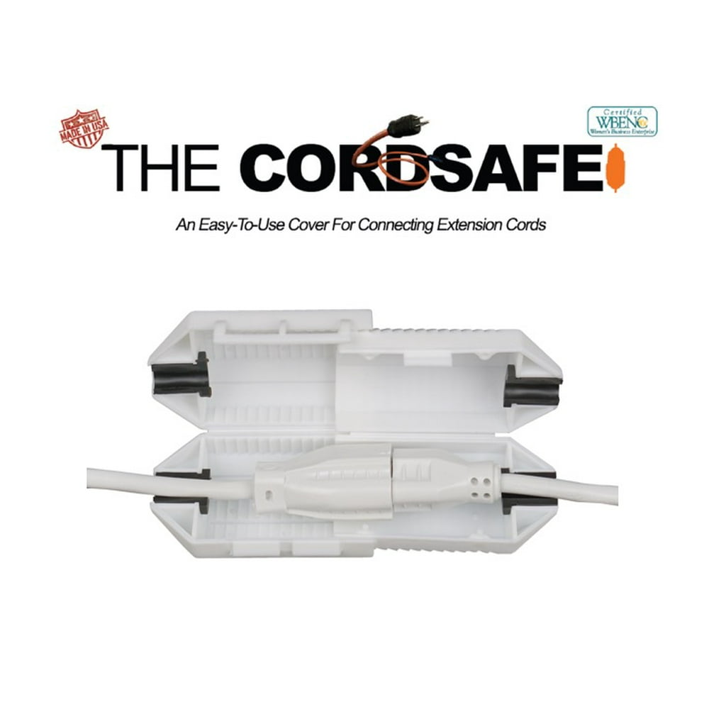 White CordSafe Extension Cord Safety Cover with Water Resistant Seal
