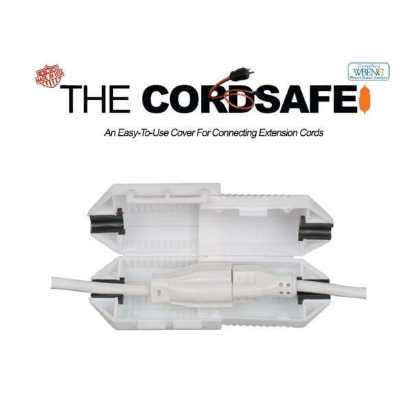 White CordSafe Extension Cord Safety Cover with Water Resistant Seal
