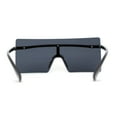 thumbnail image 2 of Retro Oversize Rimless Rectangle Shield Sunglasses All Black, 2 of 4