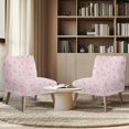 thumbnail image 4 of HELLHERO Pink Leaf Print Armless Accent Chair Cover, Elastic Bottom Trendy Armless Accent Chair Protector for Living Room Conferences, 4 of 8