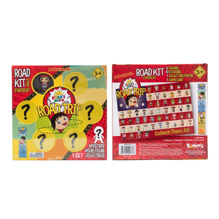Ryan's World USA Road Trip Road Kit Micro Boxed Set - 6 Pack of