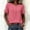 *Hot Pink, variant on ClodeEU Women's Crew Neck Short Sleeve Henley Blouse,Casual Solid Color Linen Blend Top Beige,Women's Plus L