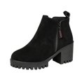 thumbnail image 3 of Taqqpue Women's Ankle Boots Plus Size Round Toe Side Zipper Chunky Heel Comfortable Booties for Women Size 5.5-11 Fashion Dress Shoes Fall Winter Footwear Casual Walking Daily Wear, 3 of 10