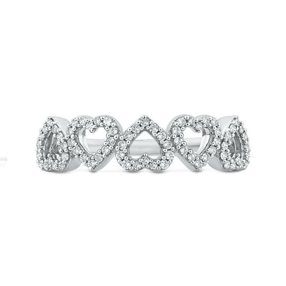 KATARINA Diamond Heart Ring in 10K White Gold (1/4 cttw, I-J, I1) (Size-7)