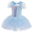 thumbnail image 3 of WIBACKER 3-9 Years Kids Girls Princess Ballet Dress Short Sleeve Leotards Skirted Tutu Dancewear Halloween Christmas Party Fancy Costume, 3 of 9