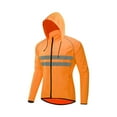 thumbnail image 4 of Soidarity Chaqueta de ciclismo, abrigo para bicicletas, rompevientos con capucha, ropa reflectante a prueba de viento, motocicleta para mujer, manga larga Ciclismo Naranja 3XL/EUR 2XL Soidarity OD032323-14, 4 of 6