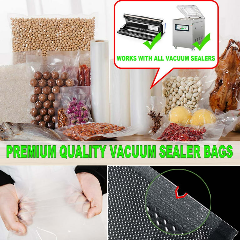Food Vacuum Sealer Bags, 2 Rolls(7.87/10.24X19.6')Vacuum Storage Bags for  Food Storage Saver with BPA Free, Heavy Duty Food Rolls for Sealer, Vacuum