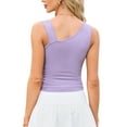 thumbnail image 3 of INSPIRE CHIC Casual Tank Top for Women's Sleeveless Asymmetrical Neck Slim Fit Party Summer Crop Tops L Light Purple, 3 of 6