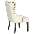 thumbnail image 6 of 1pc Dining Chair In Beige, With Button Tufting, Nailhead Trim, Curved Back For Room Beige Wingback, Design, 6 of 7