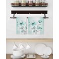 thumbnail image 3 of Turquoise Flowers Kitchen Dish Towels for Drying Dishes Set of 3, Farmhouse Gradient Floral Plants Waffle Weave Microfiber Hand Tea Bathroom Towels Quick Dry & Absorbent Towel 15.7x23.6, 3 of 7