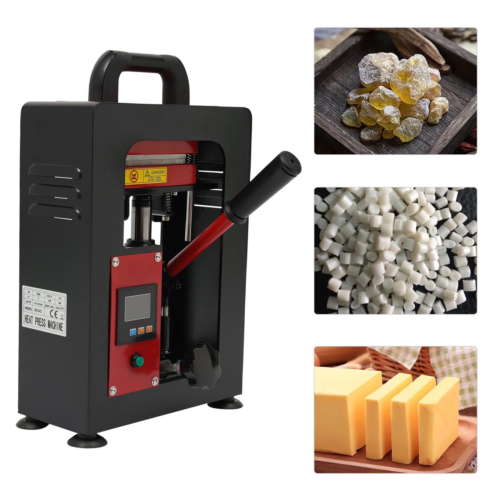 1 PCS Black Hydraulic Heat Press Machine, Used for Bonding, Extracting Vegetable Oils, Stamping Patterns on Clothes or Bags
