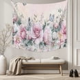 thumbnail image 5 of Pink Roses Floral Tapestry for Bedroom Wall Hanging Tapestry, Vintage Romance Botanical Flowers Ceiling Backdrop Tapestries Poster Blanket Wall Decor for Teens Room Living Room Dorm 39" x 59", 5 of 8