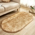 thumbnail image 3 of Christmas Saving Clearance! Sruiluo Faux Sheepskin Area Rugs for Bedroom Shaggy Plush Floor Carpet Bedside Rugs, Super Soft, Non-Slip, Quick-Drying, Room Decor, Camel, 23.6x15.7, 3 of 8