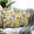 thumbnail image 2 of Summer Sunflower Bee Outdoor Pillow Covers Pack of 2 Yellow Floral Plants Wood Grain Rustic Waterproof Throw Pillow Covers Decorative Cushion Cases for Patio Garden Tent Balcony Couch 20x20 inch, 2 of 8