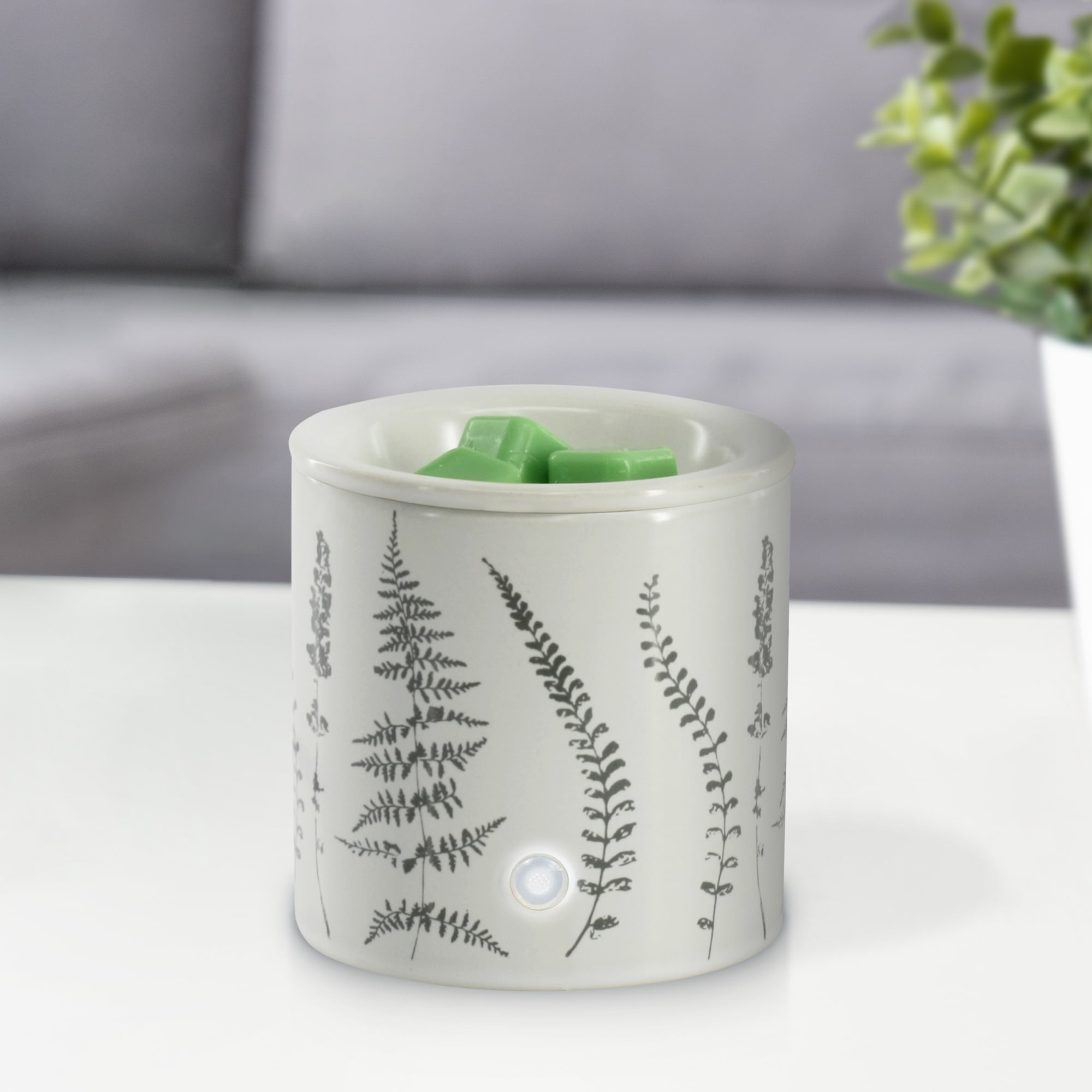 Mainstays Electric 18-Watt Botanical Decal Ceramic Wax Warmer, White