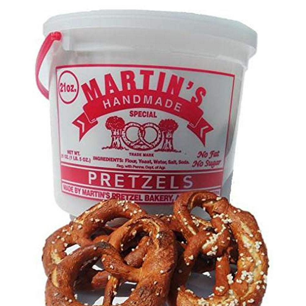 Martin's Handmade, Hand Twisted Pretzels with Salt 21 oz. Tub (1 Tub