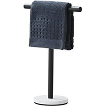 Hand Towel Holder, 12 Inch T-Shape Freestanding Towel Rack Stand for Bathroom & Kitchen Countertop with Matte Black Finish and Marble Base