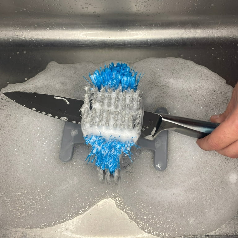 SINK N' SPIN® Quicker Dishwashing Brush | Double Sided Spin Wash Scrub  Brush | Suction in Sink Dish, Plate, Bowl, Knife, Silverware and Cutlery
