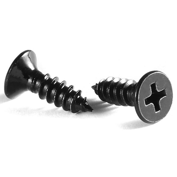 12 x 58 Wood Screw 100Pcs 18-8 (304) Stainless Steel Screws Flat Head Phillips Fast Self Tapping Drywall Screws Black Oxide by Sg TZH