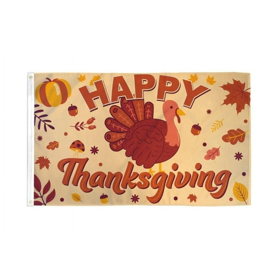 Happy Thanksgiving (Fall) Flag 3x5ft Poly