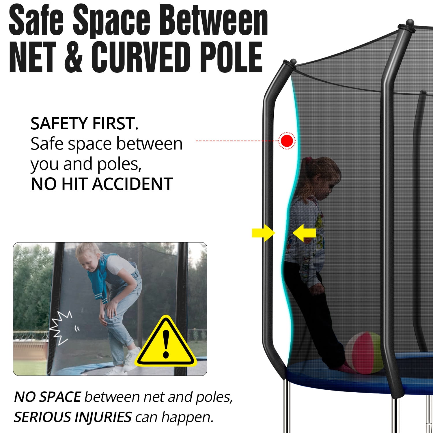 10FT Kids Trampoline w/Safety Enclosure Net, Spring Pad, Ladder , Heavy Duty Steel Frame, Waterproof Jump Mat, Jump Trampoline for Indoor/Outdoor, Backyard Trampoline, Great Gifts for Kids