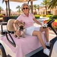thumbnail image 3 of Golf Cart Seat Covers for 2 Seater, Pink Burlap Texture Soft Microfiber Cart Seat Towel Blanket, Farmhouse Vintage Pink Absorbent Breathable Non Slip Bench Seats Protector for Golf Course 51"x31", 3 of 9