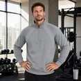 thumbnail image 3 of AZoiNM Men's Quarter Zip Pullover Sweatshirt, Casual Long Sleeve Mock Neck Fleece Sweatshirt with Ribbed Cuffs and Hem, Midweight Fall Spring Sweater Top, 3 of 13