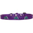 thumbnail image 1 of Dolphin Widget Croc Dog Collar Purple Size 12, 1 of 1