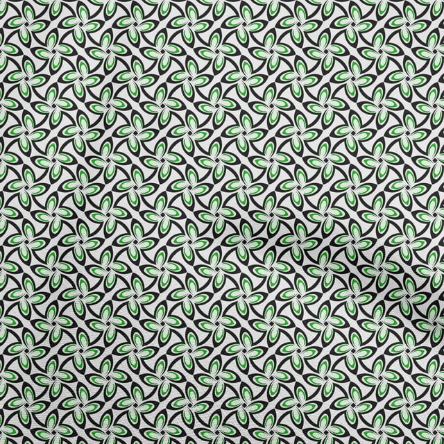 oneOone Cotton Poplin Sea Green Fabric Asian Block Craft Projects Decor Fabric Printed By The Yard 42 Inch Wide
