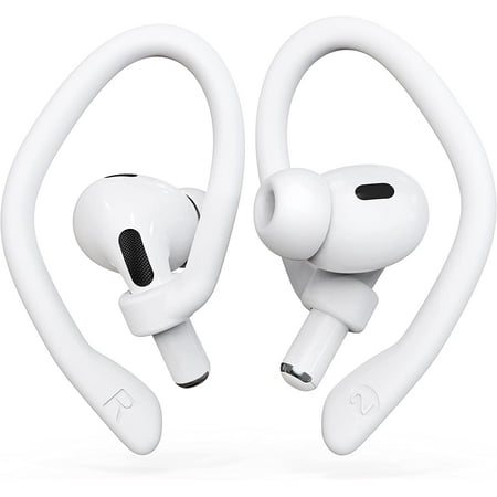 [2 Pairs] Ear Hooks for AirPods Pro 2 & 1 AirPods 3 & 2 & 1 Airpod Ear Hook Anti-Slip Comfortable Fit Ergonomic Design AirPods Accessories (Medium White)