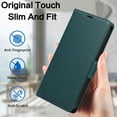 thumbnail image 5 of Wallet Case for iPhone 13 with [RFID Blocking] Card Holder Kickstand with Lanyard,Magnetic Clasp PU Flip Leather Shockproof Full-body Phone Case for iPhone 13,Green, 5 of 6